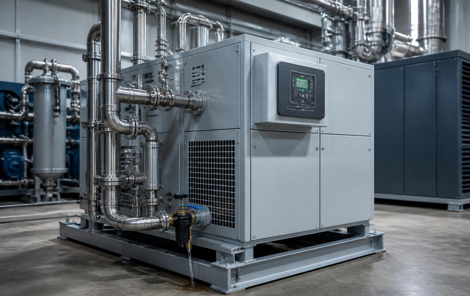 Detalhe de secador Titan Metalplan durante manutenção preventiva