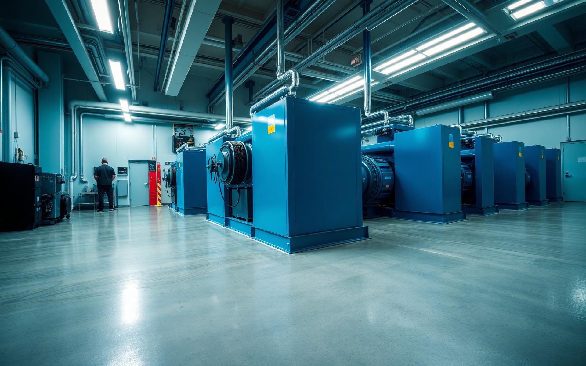 Sala de compressores industriais